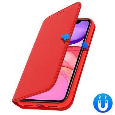 Avizar Etui folio Rouge Éco-cuir pour Apple iPhone 11 pas cher