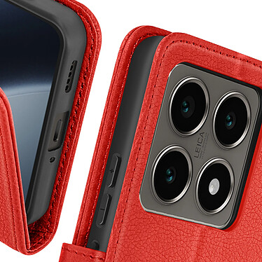 Avis Avizar Étui pour Xiaomi 14T Pro Clapet Portefeuille et Support Vidéo Rouge