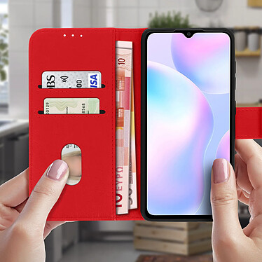 Avis Avizar Étui Xiaomi Redmi 9A Protection avec Porte-carte Support Vidéo rouge