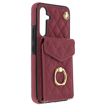 Avizar Coque Cordon pour Samsung Galaxy A54 5G Dos Portefeuille Bague Support  Bordeaux