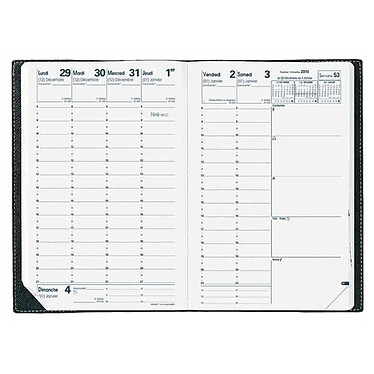 QUO VADIS Agenda Ministre Couv Plast Grainée noir 16 x 24 cm