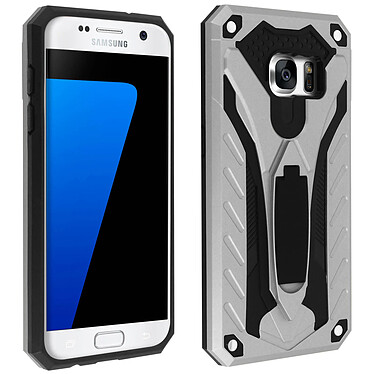 Avizar Coque Samsung Galaxy S7 Protection Bi-matière Antichoc Fonction Support Argent