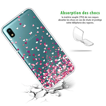 Avis Evetane Coque Samsung Galaxy A10 360 intégrale transparente Motif Confettis De Coeur Tendance