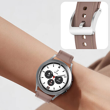 Avizar Bracelet Cuir pour Galaxy Watch 4 Watch 3 41mm Huawei Watch GT 3 GT 2 42mm Beige pas cher