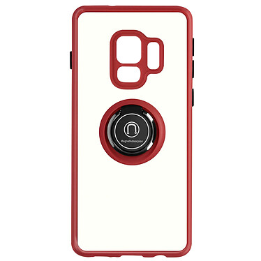 Avizar Coque pour Samsung Galaxy S9 Bi-matière Bague Métallique Support Vidéo  rouge