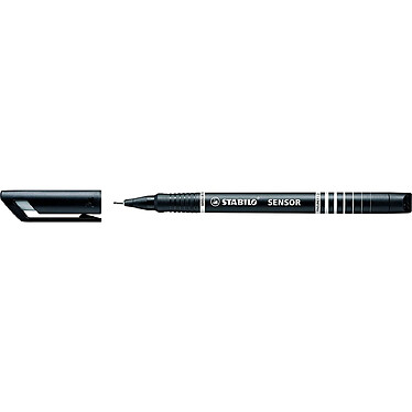 STABILO Stylo feutre Fineliner Sensor pointe fine noir x 10