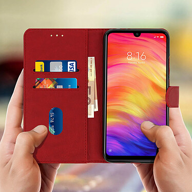 Avis Avizar Housse Xiaomi Redmi Note 7 Étui Portefeuille Support Stand - rouge