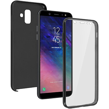 Avizar Coque Galaxy A6 Protection Silicone + Arrière Polycarbonate - noir