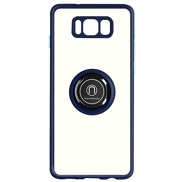 Avizar Coque pour Samsung Galaxy S8 Bi-matière Bague Métallique Support Vidéo  bleu