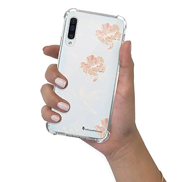 LaCoqueFrançaise Coque Samsung Galaxy A50 Silicone antichocs Solides coins renforcés  transparente Motif Fleurs Blanches pas cher