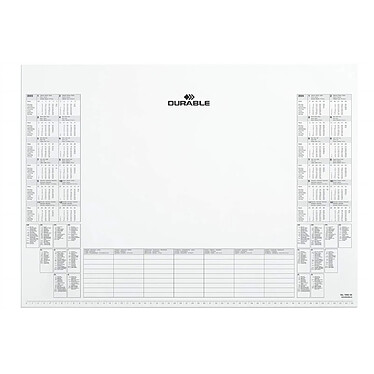 DURABLE Bloc 25 Feuilles Sous-Mains Calendrier Blanc x 5