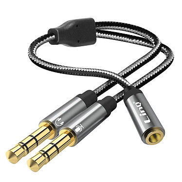 LinQ Adaptateur Audio Jack 3.5mm femelle vers 2x Jack 3.5mm mâle