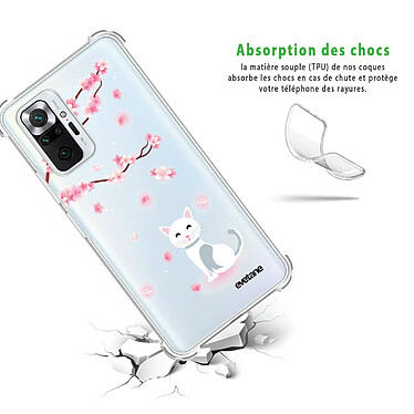 Avis Evetane Coque Xiaomi Redmi Note 10 Pro anti-choc souple angles renforcés transparente Motif Chat et Fleurs