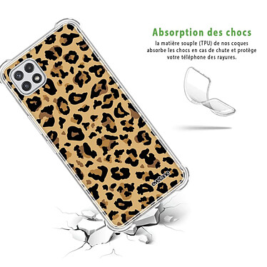 Avis Evetane Coque Samsung Galaxy A22 5G Silicone antichocs Solides coins renforcés  transparente Motif Léopard Beige