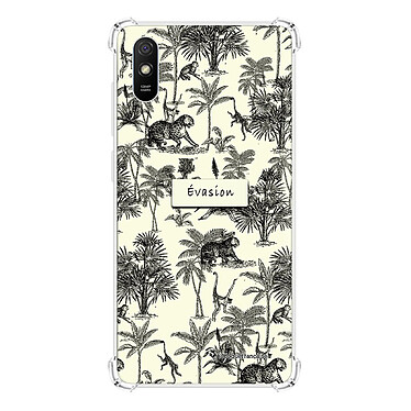 LaCoqueFrançaise Coque Xiaomi Redmi 9A Silicone antichocs Solides coins renforcés  transparente Motif Botanic Evasion