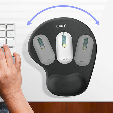 Avis LinQ Tapis de souris ergonomique avec repose-poignet anti-fatigue Noir