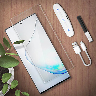 Avis Avizar Film Galaxy Note 10 Verre trempé Incurvé Lampe LED Liquide adhésif Transparent