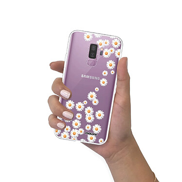 Evetane Coque Samsung Galaxy S9 Plus 360 intégrale transparente Motif Marguerite Tendance pas cher