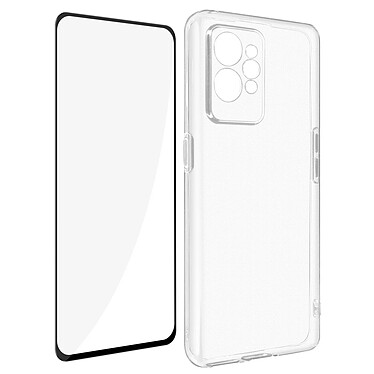 Avizar Coque pour Realme GT 2 Pro Silicone Souple et Film Verre Trempé 9H  noir