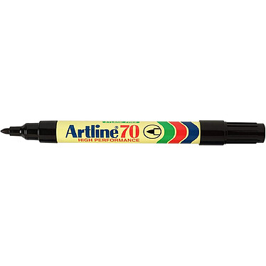 ARTLINE Marqueur '70' Permanent Indélébile Corps Alu Pointe Conique 1,5 mm Noir x 12