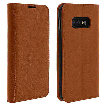 Avizar Étui Samsung Galaxy S10e Housse Folio Cuir Support Vidéo camel