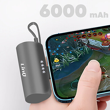 LinQ Batterie de Secours 6000mAh Double Connectivité USB C et Lightning  Noir pas cher