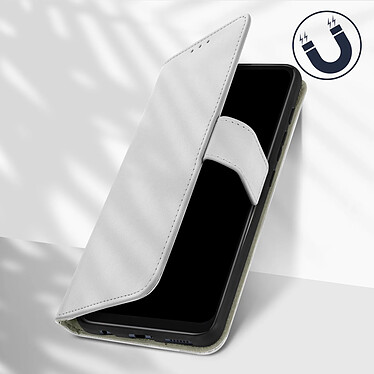 Avizar Housse Motorola Moto G50 Aspect Grainé Folio Stand Vidéo Blanc pas cher