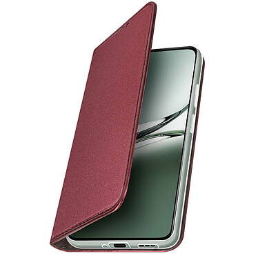 Avizar Étui pour Oppo Reno 12F Clapet Porte-carte Fonction Support Bordeaux