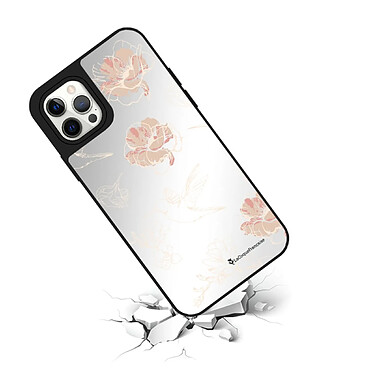 Avis LaCoqueFrançaise Coque iPhone 12/12 Pro miroir Fleurs Blanches Design