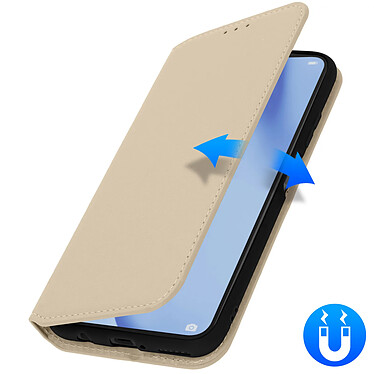 Avizar Housse Huawei P40 Lite Étui Folio Portefeuille Fonction Support doré pas cher