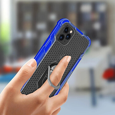 Avis Avizar Coque iPhone 11 Pro Max Bi-matière Contour Bumper Bague métallique bleu foncé