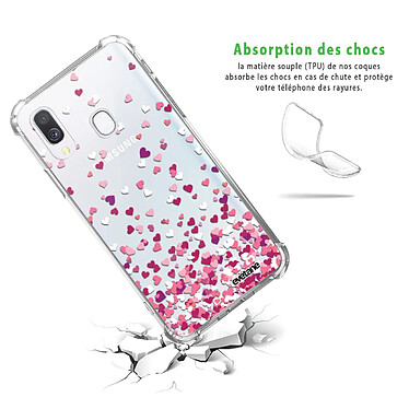 Avis Evetane Coque Samsung Galaxy A40 anti-choc souple angles renforcés transparente Motif Confettis De Coeur