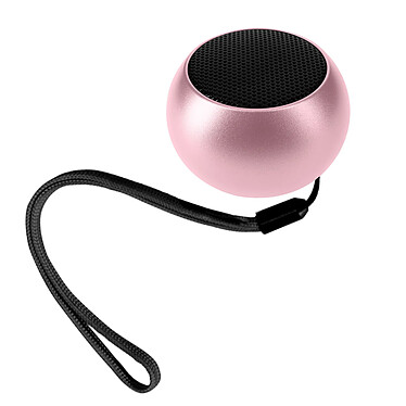 Avizar Mini Enceinte Sans Fil Haut-Parleur 3W Aluminium Ultra-Compacte Dragonne  Rose