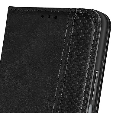 Avizar Étui pour Honor 90 Lite Portefeuille Motif Croisillon CrossWeave Wallet noir pas cher