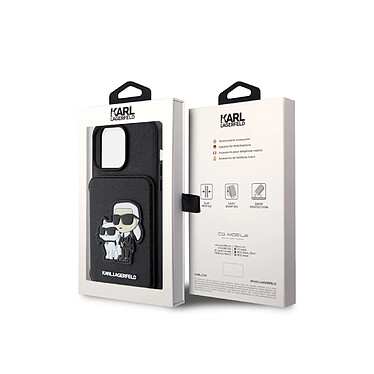 Avis Karl Lagerfeld Coque pour Apple iPhone 15 Pro Saffiano avec porte-cartes Noir