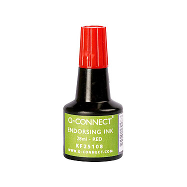 Q-CONNECT Flacon 28ml Encre à tampons Feutre ou Mousse Rouge x 10