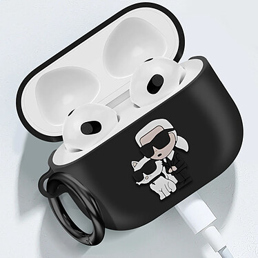 Acheter Karl Lagerfeld Coque pour AirPods Pro 2 Antichoc Souple avec Anneau Noir