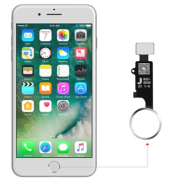 Acheter Clappio Bouton Home 3D pour iPhone SE 2020, 8 Plus, 8, 7 Plus et 7 Argent