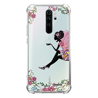 Evetane Coque Xiaomi Redmi Note 8 Pro anti-choc souple angles renforcés transparente Motif Fée Fleurale