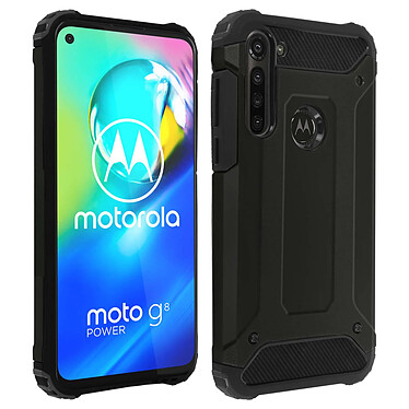 Avizar Coque Motorola Moto G8 Power Protection Design Relief Bi-matière Antichute noir