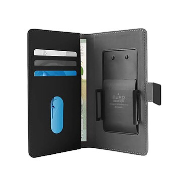 PURO Étui pour Smartphones Universel XXL "Smart Wallet" avec 3 Emplacement Cartes Noir