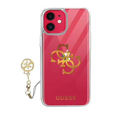 Guess Coque pour iPhone 11 Bi-matière 4G Charms  Transparent Logo doré