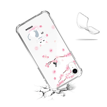 Acheter Evetane Coque iPhone Xr anti-choc souple angles renforcés transparente Motif Chat et Fleurs