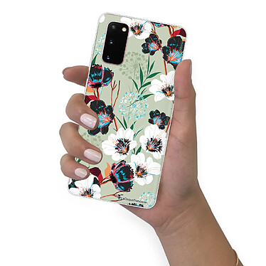 LaCoqueFrançaise Coque Samsung Galaxy S20 360 intégrale transparente Motif Fleurs vert d'eau Tendance pas cher