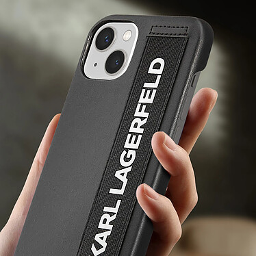 Avis Karl Lagerfeld Coque pour iPhone 13 Antichoc avec Sangle Élastique Noir