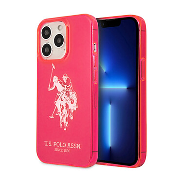 U.S Polo Coque pour iPhone 13 Pro Max Élégante Collection Big Horse Rose