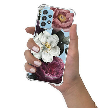 LaCoqueFrançaise Coque Samsung Galaxy A52 Silicone antichocs Solides coins renforcés  transparente Motif Fleurs roses pas cher