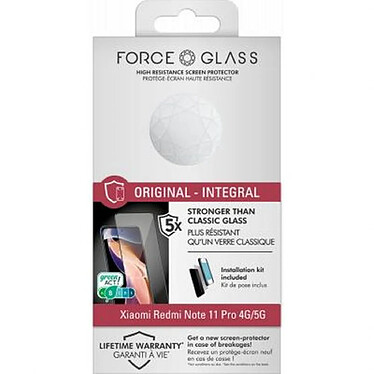 Avis Force Glass Protection d'écran pour Xiaomi Redmi Note 11 Pro 4G/5G en Verre 2.5D Original Transparent