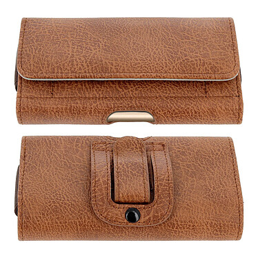 Avizar Étui Ceinture Smartphone Pochette Vintage Clip Porte-cartes Taille 3XL - Marron