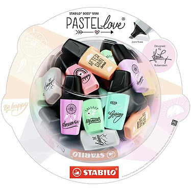 STABILO Surligneur BOSS MINI Pastellove 2.0,présentoir de 50